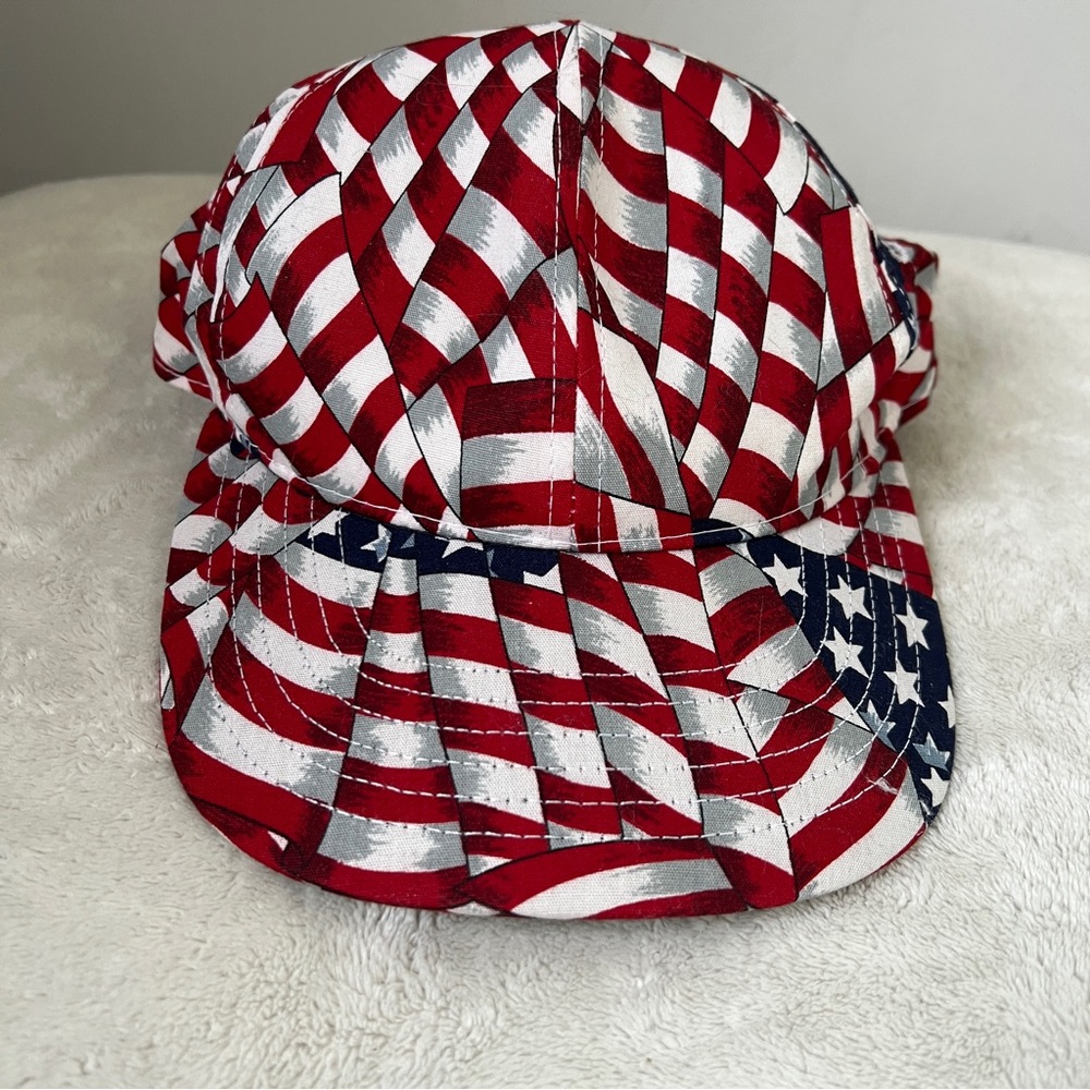 Vintage American Flag Hat SnapBack Ball Cap Mad Hatters Inc Made in USA